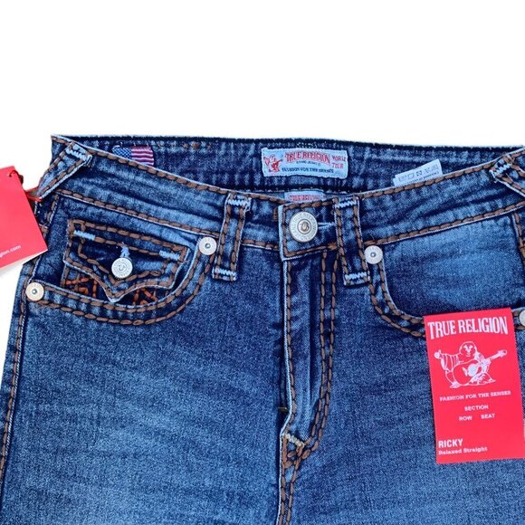BNWT Vintage Embroidered True Religion Jeans Size 30 Relaxed Straight - Picture 7 of 9